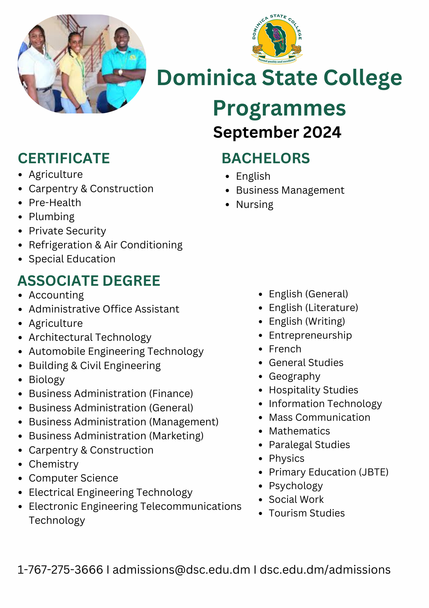 Dominica State College Programmes (1)